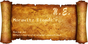 Moravitz Elemér névjegykártya